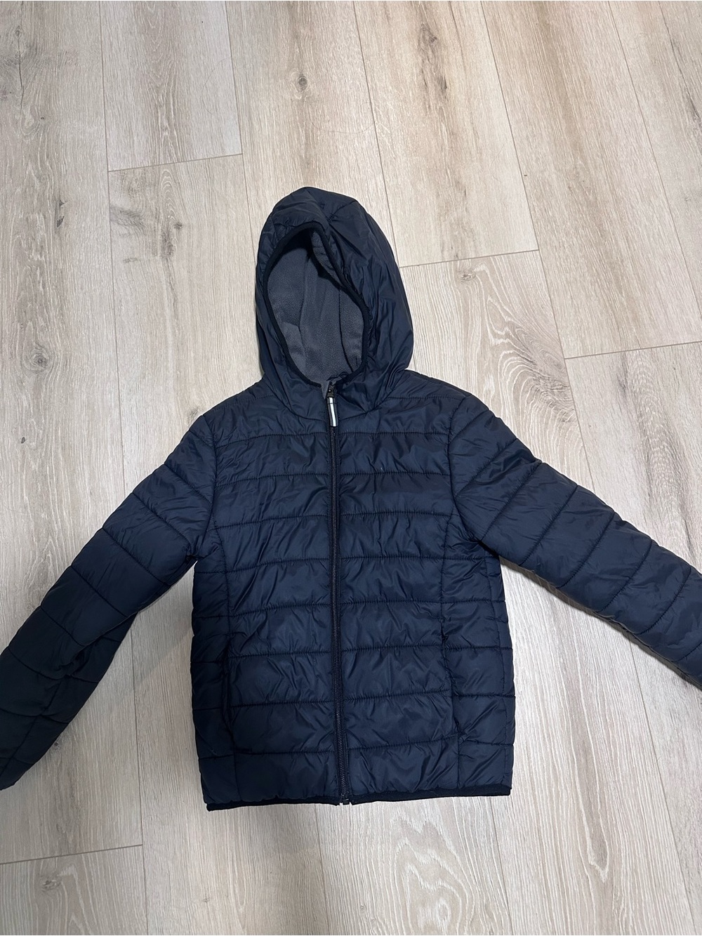 Cat & Jack Black Hooded Puffer Jacket for Kids small